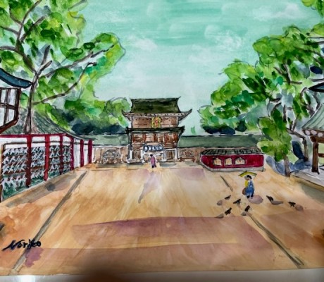 博多の宿「旅館まいだし」近隣の観光スポットを絵画でご紹介！　