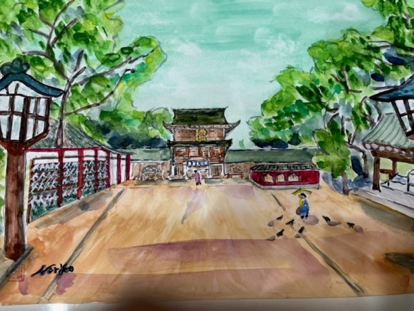 博多の宿「旅館まいだし」近隣の観光スポットを絵画でご紹介！　サムネイル